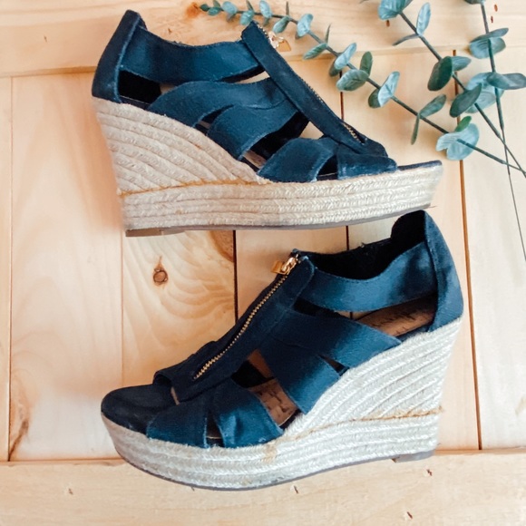 Merona // Macie Dark Denim Espadrille Wedges - Picture 8 of 9